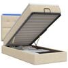 vidaXL Cama tipo otomana con colch&oacute;n y LED Crema 90 x 200 cm Tela