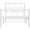vidaXL Estructura cama sin colch&oacute;n con estribo metal blanco 75x190 cm