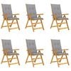 vidaXL Sillas plegables 6 uds madera maciza acacia y cojines