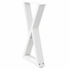 vidaXL Patas para mesa de comedor (2 unidades), color blanco, 50 x 72-73,3 cm, acero