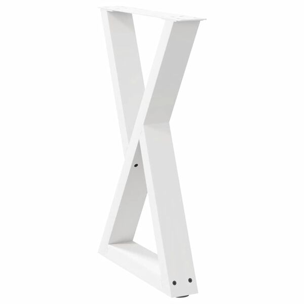 vidaXL Patas para mesa de comedor (2 unidades), color blanco, 50 x 72-73,3 cm, acero