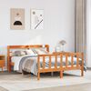 vidaXL Estructura cama con cabecero madera pino marr&oacute;n cera 150x200 cm