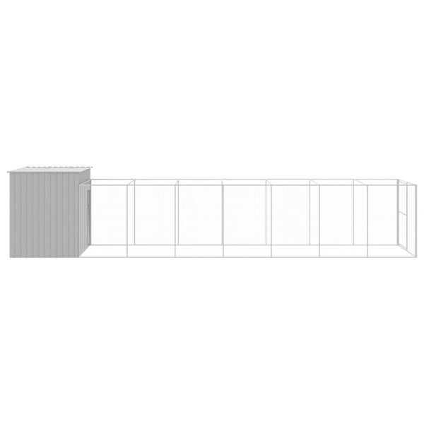 vidaXL Caseta perros corral acero galvanizado gris claro 214x865x181cm