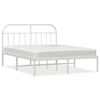 vidaXL Estructura cama sin colch&oacute;n con cabecero metal blanco 183x213cm