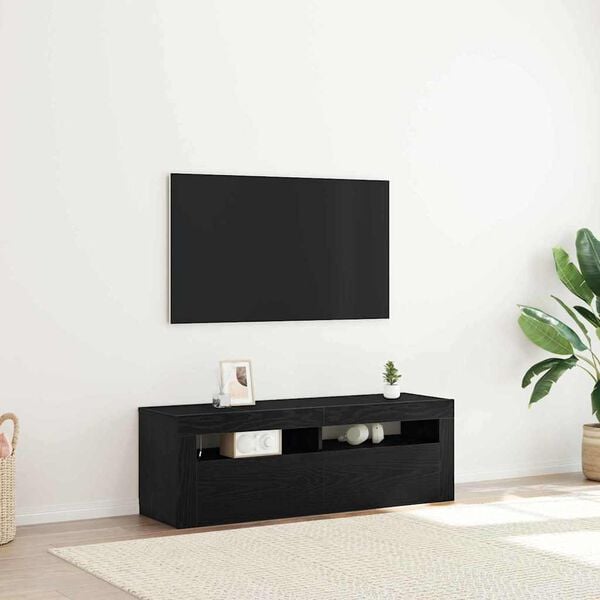 vidaXL Mueble de TV Roble Negro 120 x 35 x 40 cm Madera de ingenier&iacute;a