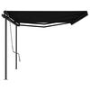 vidaXL Toldo retr&aacute;ctil autom&aacute;tico con postes gris antracita 6x3 m