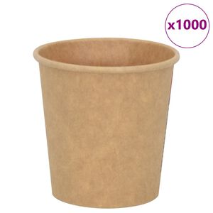 vidaXL Tazas de café de papel 1000 uds 4oz 100ml marrón