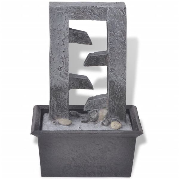 vidaXL Fuente de agua para interior con luz LED poliresina