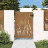 vidaXL Puerta de jard&iacute;n acero corten dise&ntilde;o hierba 85x125 cm