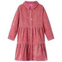 Vestido infantil de manga larga de pana rosa palo 92