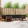vidaXL Conjunto de sof&aacute;s de exterior con coj&iacute;n 6 pcs Natural y negro