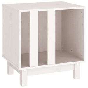 vidaXL Caseta para perros madera maciza de pino blanco 50x40x52 cm