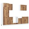 vidaXL Conjunto de armarios de cocina de 7 piezas "Porto" de madera vieja de ingenier&iacute;a