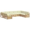 vidaXL Conjunto de sof&aacute;s de exterior 9 uds. Blanco y Crema
