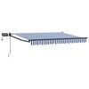 vidaXL Toldo manual retr&aacute;ctil con LEDs Azul, Blanco, Antracita 3 x 2 m