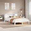 vidaXL Cama con estanter&iacute;a sin colch&oacute;n madera maciza blanca 140x200 cm