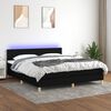 vidaXL Cama box spring con colch&oacute;n LED tela negro 180x200 cm
