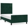 vidaXL Estructura cama sin colch&oacute;n terciopelo verde oscuro 100x200 cm