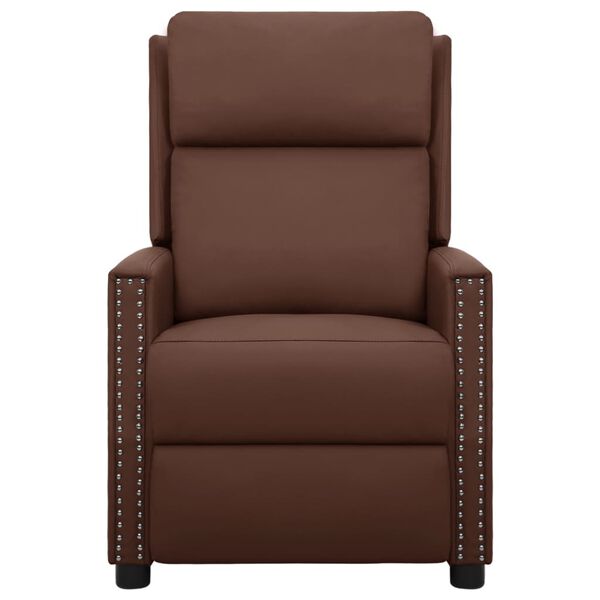 vidaXL Sillón de masaje elevable cuero sintético marrón