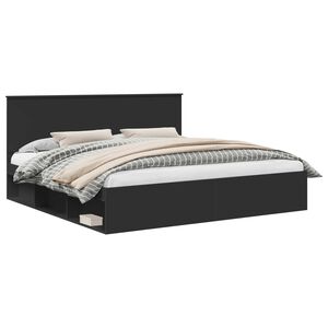 vidaXL Estructura de cama Negro 200 x 200 cm Madera de pino macizo