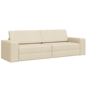 vidaXL Sof&aacute; cama Crema 245 x 78 x 77 cm tela