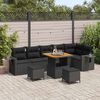 vidaXL Conjunto de sof&aacute;s de jard&iacute;n 11 pcs Negro rat&aacute;n sint&eacute;tico