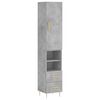 vidaXL Aparador de madera contrachapada gris hormig&oacute;n 34,5x34x180 cm