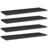 vidaXL Estante estanter&iacute;a 4 uds contrachapada negro brillo 60x20x1,5cm