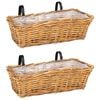 vidaXL Cesta Colgante para Plantas 2 pcs Marr&oacute;n 48 x 22 x 15 cm