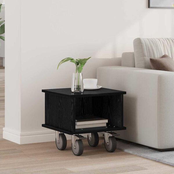 vidaXL Soporte de TV Roble Negro 37 x 35 x 35 cm Madera de ingenier&iacute;a