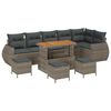 vidaXL Conjunto de sof&aacute;s de jard&iacute;n 10 uds. Gris rat&aacute;n sint&eacute;tico