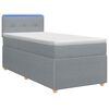 vidaXL Cama con Base Tapizada, Colch&oacute;n y Luz LED Gris Claro Tela