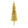 vidaXL Medio &aacute;rbol de Navidad artificial con soporte dorado 120 cm