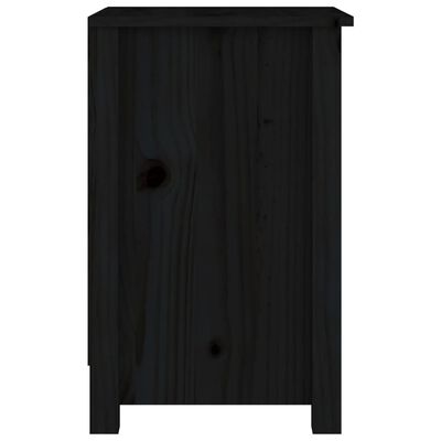 vidaXL Mesita de noche madera maciza de pino negro 40x35x55 cm