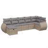 vidaXL Juego de sof&aacute;s jard&iacute;n con cojines beige mezcla 7 pzas rat&aacute;n PE