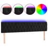 vidaXL Cabecero con LED de terciopelo negro 180x7x78/88 cm
