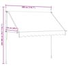 vidaXL Toldo retráctil de operación manual 300 cm crema