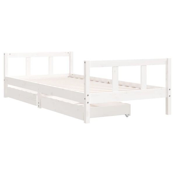 vidaXL Estructura cama ni&ntilde;os con cajones madera pino blanco 90x200 cm