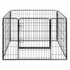 vidaXL Corral para perros de exterior 4 vallas acero negro