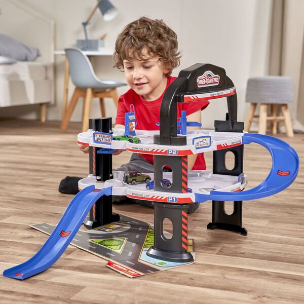 majoRETTE Garaje urbano de juguete con 5 coches de juguete