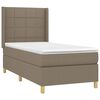 vidaXL Cama box spring con colch&oacute;n tela gris taupe 100x200 cm