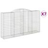 vidaXL Cestas de gaviones 7 uds forma de arco hierro 300x50x160/180 cm
