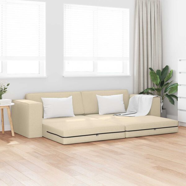 vidaXL Sof&aacute; cama 200cm Crema tela