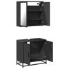 vidaXL Juego de muebles de ba&ntilde;o 2 pzas madera contrachapada negro