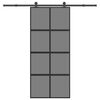 vidaXL Puerta corredera herrajes 90x205 cm vidrio templado y aluminio