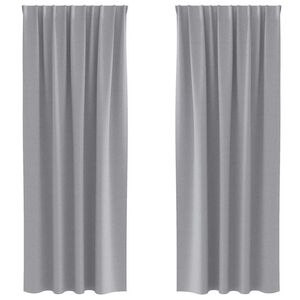 vidaXL Cortinas Opacas con Anillas 2 pcs Gris Claro 245 x 140 cm