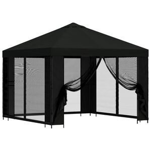 vidaXL Gazebo de jard&iacute;n con paredes laterales 3 x 3 m Negro