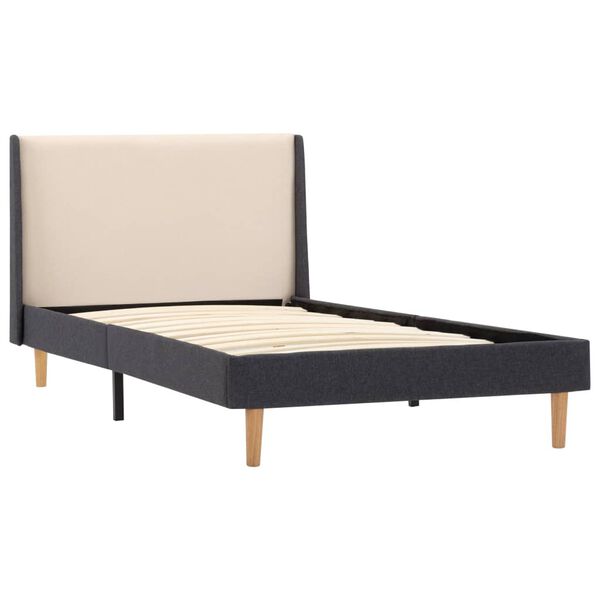vidaXL Estructura de cama de tela blanco crema 100x200 cm