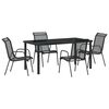vidaXL Conjunto de Comedor de Jard&iacute;n 5 pcs Negro