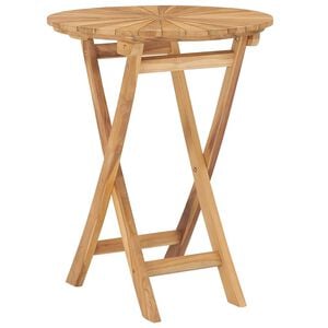 vidaXL Mesa de jard&iacute;n plegable madera maciza de teca &Oslash; 60 cm